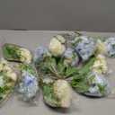 Tigeen Artificial Flowers Artificial Peonies Silk Flowers Faux Peony Fake Peony Silk Hydrangea Bouquet for Wedding Table Centerpiece Floral Vase Decor (White, Blue, 12 Bundles)