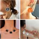 Voyyphixa 3 PCS Halloween Resin Molds Pumpkin Bat Spider Jewelry Silicone Molds Stud Earring Molds Horror Scary Ornament Epoxy Casting Molds for Charm Pendant DIY Art Crafts (Earring molds)