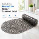 Bath Bliss Non-Slip Pebble Bathtub Mat 18x36 Oval Smoke Color | Suction Cup Shower Mat with Drain Holes | Machine Washable Anti-Slip Tub Mat