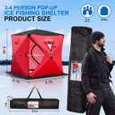 Your Choice Pop Up Ice Fishing Shelter 3-4 Person Insulated Tent, 5.7ft L x 5.7ft W x 6.5ft H