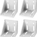 uxcell 4Pcs Inside Corner Bracket Gusset, 78x78x79mm 8080 Angle Connectors for 4080/8080 Series Aluminum Extrusion Profile Silver