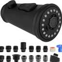 Hibbent Pull Down Kitchen Faucet Head Replacement, 3-Function Kitchen Sink Faucet Head Sprayer Head Nozzle with 15 Adapters, Compatible with Moen, American Standard, Delta, Kohler Faucets-Matte Black (Matte Black Finished)