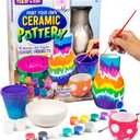 Made By Me Paint Your Own Ceramic Pottery, Fun Ceramic Painting Kit for Kids, Paint Your Own Ceramic Pottery Dish, Flower Pot, Vase & Bowl, Great Staycation Activity for Kids Ages 6, 7, 8, 9, Multi