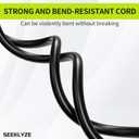 16/3 Black 15 FT (2Pack) Extension Cord, Indoor Extension Cord for Laptops, Coffee Makers, Office Home Appliances, 3 Prong Resistant Cable Flexible, 13A 125V 1625W ETL Listed