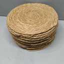 13 Inch Round Woven Placemats Set of 24, Boho Farmhouse Rustic Rattan Wicker Braided Chargers for Dining Table, Water Hyacinth Jute Place Mats for Dinner Plates, Outdoor Patio & Wedding Decor