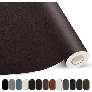 Kangshoon Leather Repair Patches, 35X79 Inch Self-Adhesive Leather Repair Tape, Stretch Vinyl Repair Kit for Couch Furniture Sofas Car Seats (Dark Brown, 35X79 Inch)