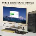 10FT USB 3.0 Extension Cable with Pedestal, 5Gbps USB 3.0 Type-A Male to Female Extension Stand for Desktop, Flash Drive, Card Reader, Keyboard, Mouse, Webcam, Etc