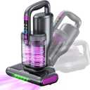 Mattress Vacuum Cleaner, 20Kpa Suction Bed Vacuum Cleaner with 253.7nm UV-C Light, 140F Heated Air, 30000 RPM Brushroll, 40,000Hz Ultrasonic, HEPA Filter, for Bed, Sofa, 500W Corded(Dark Gray)