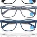 OLOMEE Blue Light Blocking Reading Glasses Mens Large Wide Oversized Square Computer Readers Glasses +1.75 for Men with Big Head/Large Face 4 Pack