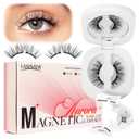 LASHVIEW Magnetic Eyelashes with Applicator,Reusable Soft Magnetic Eyelashes Natural Look, No Glue Needed RC14-N