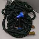 Flexi Hose Expandable Garden Hose with 8 Function Nozzle, 100FT - Lightweight Retractable Garden Hose, Water Hose - No-Kink Flexibility, 3/4 Inch Solid Brass Fittings and Double Latex Core, Missing End Fittings, Pre-Owned