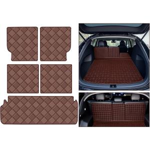 Cargo Mat Compatible with Lexus GX 460 2010-2023 (6-Seat Only) Trunk Mat + 2ND&3RD Row Rear Backrest Mat AccessoriesAll Weather Premium Leather Car Trunk Liner Cover Protector