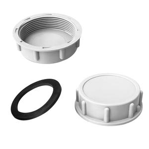 Qrity 2 Pack PVC Pipe End Cap Waste Processor Blanking Caps, Female Thread 54mm End Cap, Pipe Fitting Cap for Drain Pipe