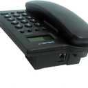 Corded Basic Landline Phone, TelPal FSK/DTMF Simple Caller ID Telephone with LCD Incoming Call Number Display, Small Desk/Wall Mountable Analog Phone for Home Office (Black)
