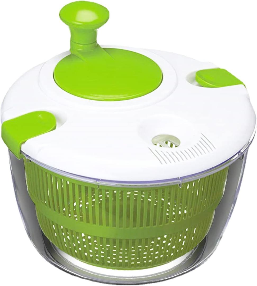 Salad Spinner, 5L Vegetable Washer Dryer Drainer Strainer with Bowl & Colander, Multi-Use Lettuce Spinner, Fruit Washer, Pasta and Fries Spinner (G1)