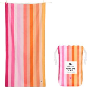 Dock & Bay Quick Drying Towel - for Sports & Gym - Compact, Lightweight - 100% Recycled - Includes Bag - Summer - Miami Sorbet, Extra Large (200x90cm, 78x35)