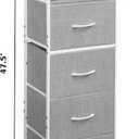 WLIVE Fabric Dresser, 5-Drawer Tall Dressers for Bedroom, Storage Dresser Organizer with Fabric Bins, Wood Top, Sturdy Steel Frame, Chest of Drawers for Closet, Hallway, Light Grey, 11.8"D x 15.7"W x 47.5"H