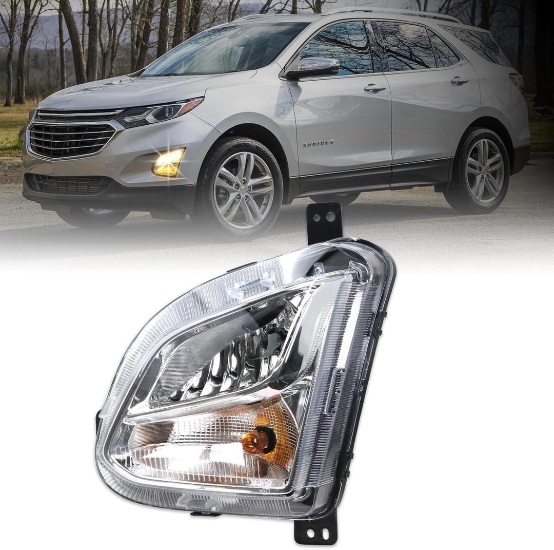 Left Driver Side Fog Lights Signal Assembly Compatible With 2018 2019 2020 2021 Chevy Equinox Bumper Lamp Fog Light Replace#85161291