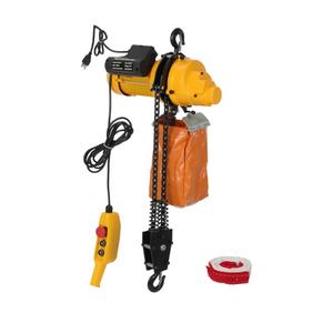 Electric Chain Hoist 15 FT Lifting Height, 110V Electric Hoist, Single Phase Overhead Crane with G100 Chain, 10 ft Wired Remote Control for Garage, Shop, Hotel, Home
