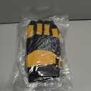 4 x RIGWARL Upgraded Work Gloves Men with Wear-resistant Rubber Patch on Palm, Gardening Gloves Thickened Padding for Protection, Safety Work Gloves Women Tear resistant for yard, Mechanics, Construction (Large, Premium Yellow- (95% Wear-resistant, M))