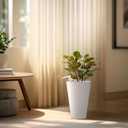 Kante Tall Round Planter Set of 2, 15 Inch Tall Decorative Planter Pots for Outdoor Indoor Garden Patio Front Porch (White)