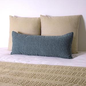 14x36 Boucle Lumbar Pillow Cover, Dusty Blue Woven Texture Neutral Long Pillow Cover Breathable Cushion Case for Couch Sofa Bed Living Room Home Decor (Cover Only)