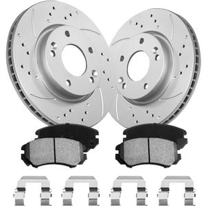 Front Brake Pads and Rotor Kit Compatible with Sonata 2005-2010