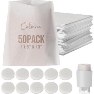 Calvana Complete Cold Brew Coffee Filter Replacement Set – Includes 10 Reusable Felt Filters and 50 Paper Filter Bags – Compatible Cold Brew Maker Systems