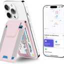 TopMade for Magsafe Wallet, Works with Apple Find My, Strongest Magnetic Wallet for iPhone 17/16/15/14/13/12 Series, Mganetic Card Holder with Adjustable Stand, RFID Blocking, 9 Cards Holder, Pink