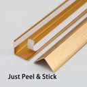 Trimold Brushed Gold Aluminum Peel and Stick L Molding Corner Guards with 90° Angle for Wall Door Frame Cabinet Baseboard Protection and Decoration, 35.4in x 0.8in (3Pcs)