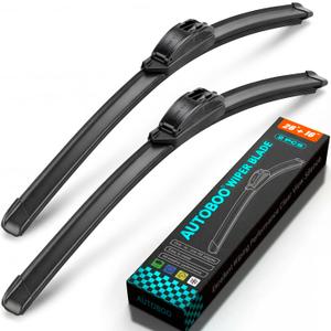 AUTOBOO PLUS 26" + 16" All-Season Windshield Wiper Blades (Pack of 2), Premium OEM-Quality, Rust-Resistant Rubber Encased Design, Streak-Free, Quiet, Smooth & Long-Lasting Performance