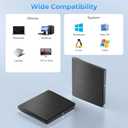 External Blu Ray Drive, Support 50G Disc Read/Write Bluray Drives, Portable 3D Blu Ray Burner with USB 3.0 and Type-C, Blu Ray Reader Suitable for Windows XP/7/8/10/11 MacOS for Laptop, Desktop, Mac