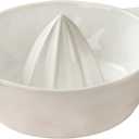 Ceramic Lemon Juicer Reamer Manual Citrus Lime Hand Squeezer Bowl with Handle and Pour Spout, Handheld, Easy to Use and Clean (White)