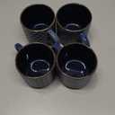 GBhome 8OZ Stackable Coffee Mugs, Ceramic Coffee Mugs with Texture Patterns for Man,Woman,Dad,Mom, Modern Coffee Cups Set of 4 for Espresso/Cappuccino/Cocoa. Dishwasher&Microwave Safe, Moonlight Blue