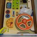 Montessori Toddler Toys - Baby Wooden Busy Board - Sensory Toys with Light Switch - Travel Toys for Educational Toddler Activities for Toddlers 1 2 3 4+ Year Old