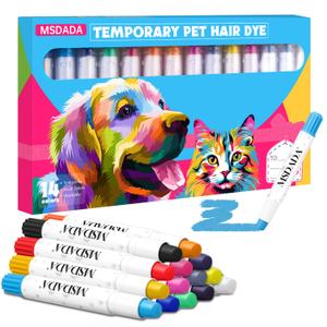 Washable & Safe Dog Hair Dye, Temporary Pet Fur Color Markers for Small to Large Dogs, Cats, Puppies - Safe, Fun Gift for Dog & Cat Lovers (14 Pcs)