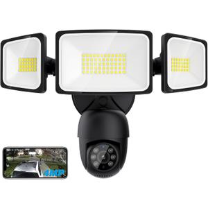 Onforu Floodlight Camera Outdoor, 2K Smart Home Security Camera Wired, 360 Surveillance Al Detection & Auto Tracking, 5500 Lumens Motion-Activated Flood Light Cam, Color Night Vision, 2-Way Audio