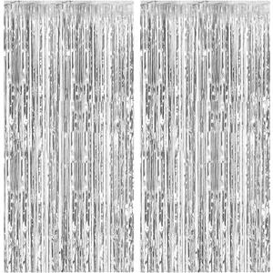 Colorfast FOIL Fringe Curtain Backdrop for Birthday, Graduation Celebration, Bachelorette, Valentines Party Celebration, Event Decoration (Color may vary)