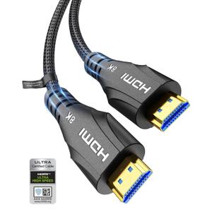 HDMI Cable 15FT Long - Certified 8K Ultra High Speed HDMI Cable,48Gbps Braided HDMI Cord,8K 60hz,4K 120hz,eARC,HDCP 2.2&2.3 - Compatible for HDTV/PS5