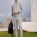 NORTHYARD Men's Cotton Athletic Jogger Sweatpants with Zipper Pockets Running Workout Gym Tapered Pants Comfy Lounge Pants (Gray, XXXL)