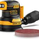 Random Orbital Sander for Dewalt 20V Battery, 5" Palm Cordless Sander with 10pcs Sandpaper, 3 Variable Speeds, Dust Collector for Woodworking Polishing Sanding (Battery Not Included)