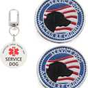 3 x Service Dog Tag, Service Dog Access Required Patch, Hook & Loop for Dog Vest Harness(14) (Medium)