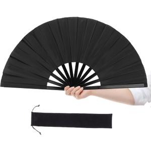 Large Folding Hand Fans for Line Dancing, 13 Inch Clacking Popping Rave Fan for Wedding, Party, Festival & Dance Performance