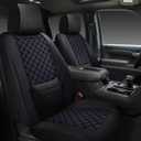 Silverado Seat Covers 2007-2026 Full Set, Truck Interior Sets Custom Fit for Chevy Chevrolet Silverado GMC Sierra 1500/2500/3500HD Crew/Double/Extended Cab with Lumbar Support, Black Blue
