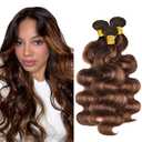Freiuoke 14 16 18 Inch P430 Human Hair Bundles Highlight Body Wave Bundle 4/30 Body Wave 3 Bundles Brazilian Virgin Hair Extensions
