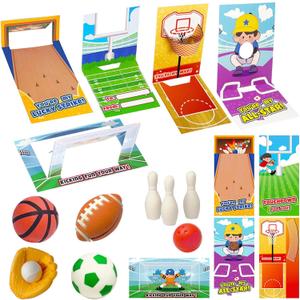 30 Pcs Valentines Cards for Kids with Sports Ball Erasers, 5 Design Valentine Sports Erasers with Valentines Cards, Kids Valentines Classroom Exchange Prizes Party Favor, Boys Valentines Gift