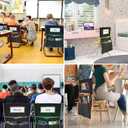 24 Pack Chair Pockets for Classrooms, 20 x 17 Inch Seat Sacks for Classroom Chairs k-2 with Name Slots, Tags and 3 Pockets, Suitable for Kindergarten, School, Home, Office (Black)