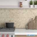 Matte Kitchen Subway Tile Peel and Stick Backsplash Self-Adhesive Bathroom Wall Tiles Waterproof 3D Metal and Marble Mosaic Panels Heat Resistant Fireplace(Rust Beige 10Tiles)