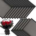 20 Sheets Flower Wrapping Paper - Waterproof Floral Bouquet Wrapping Paper Black Korean Florist Supplies Packaging Paper for DIY Crafts Wedding Birthday Gift