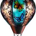 Mothers Day Gifts,Hot Air Balloon Solar Lantern Butterfly Light with Flickering Flame LED Light Outdoor Waterproof Decorative Hanging Lights for Garden Patio Yard Porch Decor for Women Mom